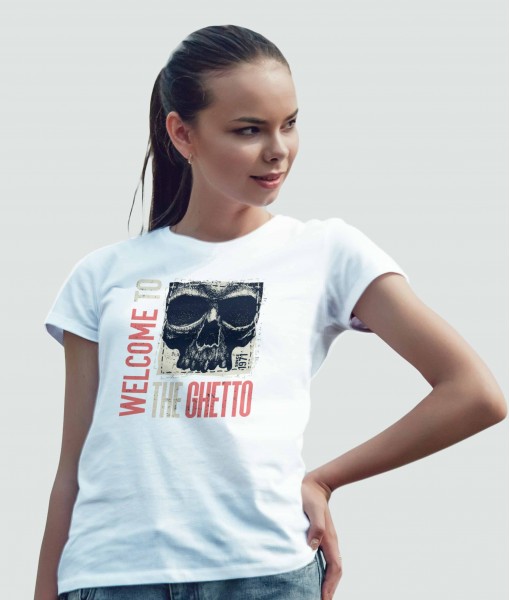 Дамска тениска с щампа Готика The Ghetto skull - TShirtArtShop.com